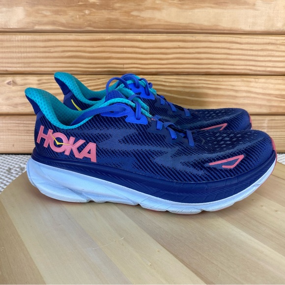 Hoka One One Shoes - HOKA ONE ONE Clifton 9 Running Shoes Womens 9 US Lace-up Sneakers Gym Fitness